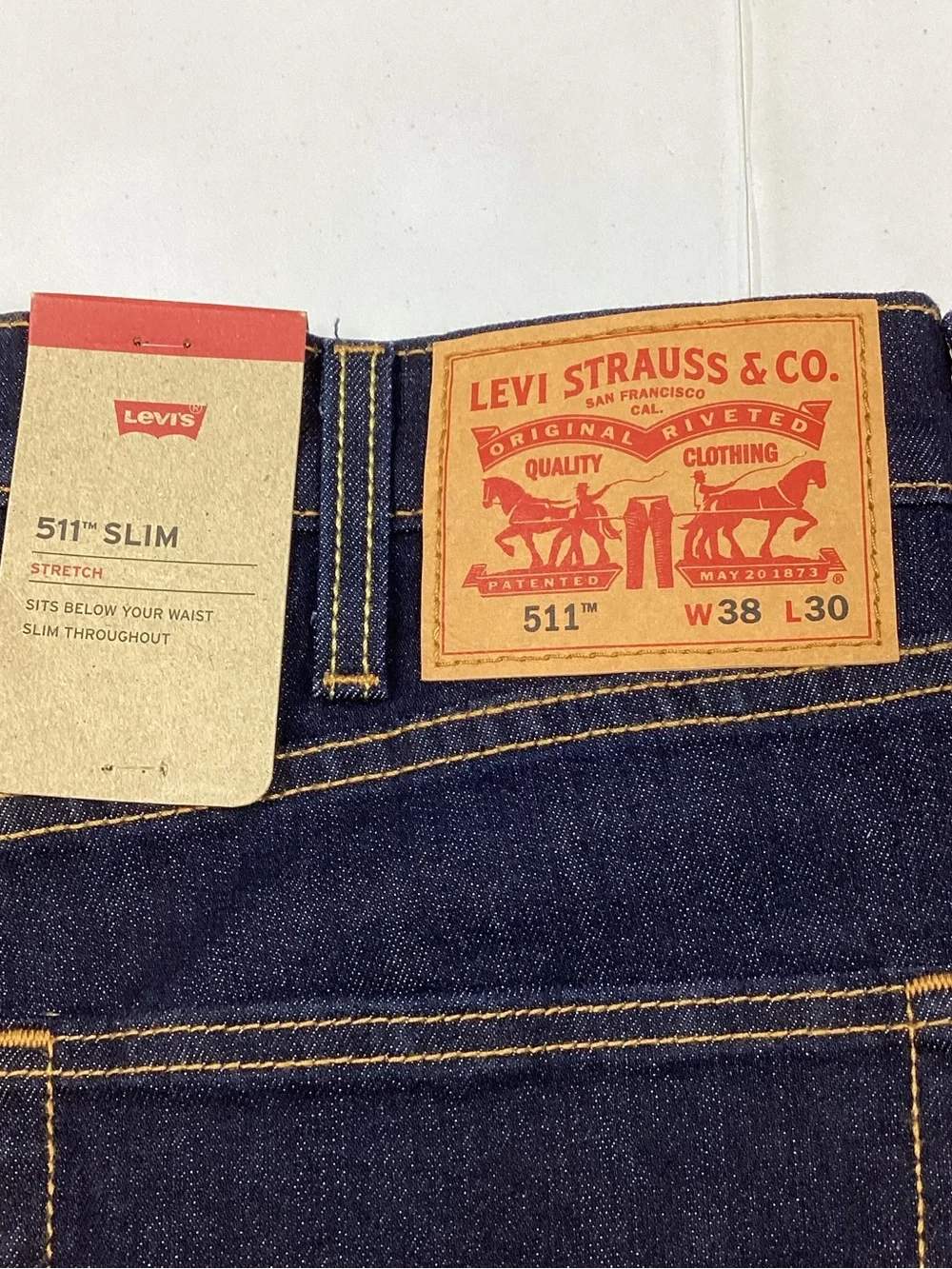 Levi’s 511 38 X 30 Slim Straight Dark Wash Jeans NEW! Retail $69.50